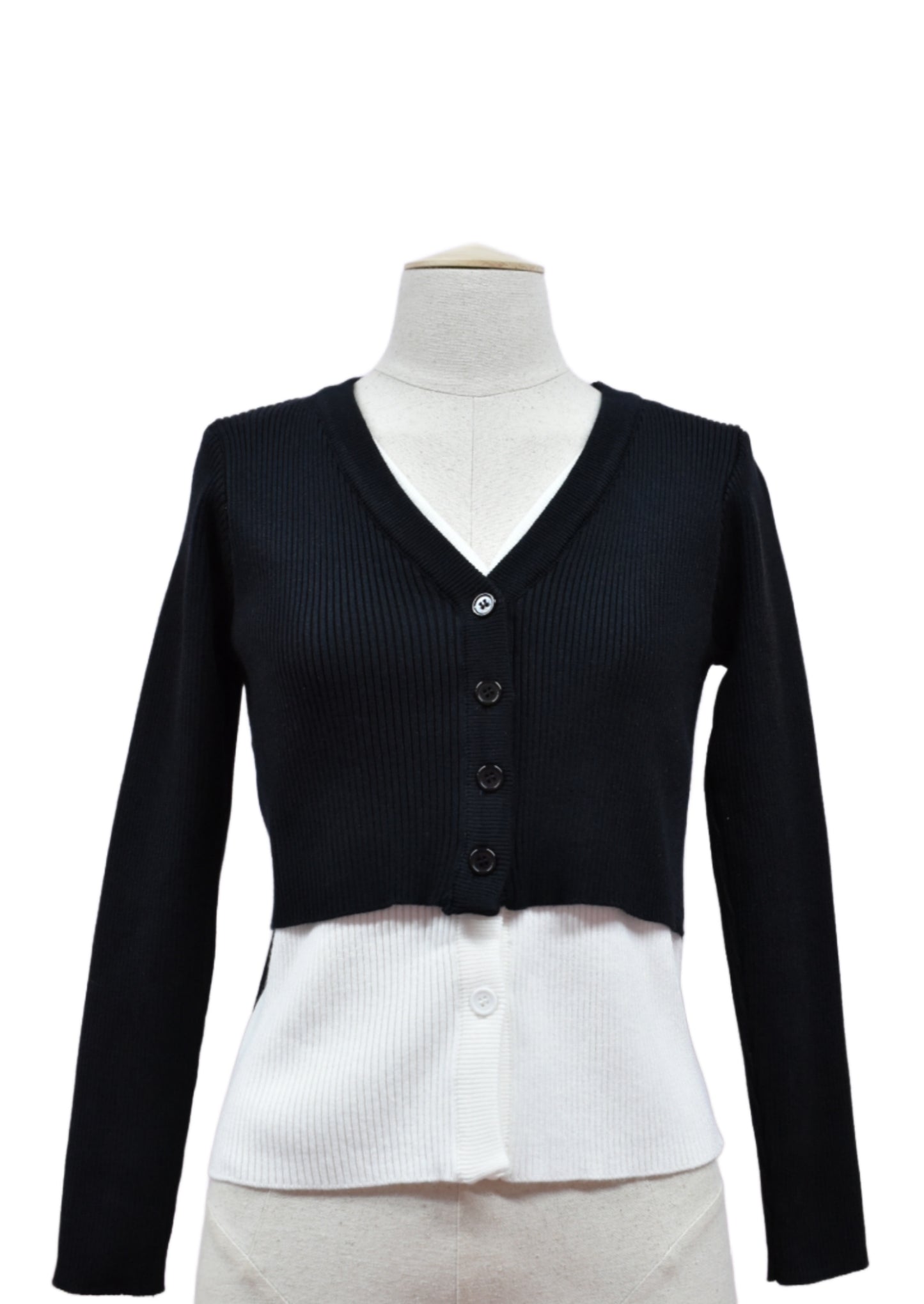Cardigan Superpuesto Bicolor