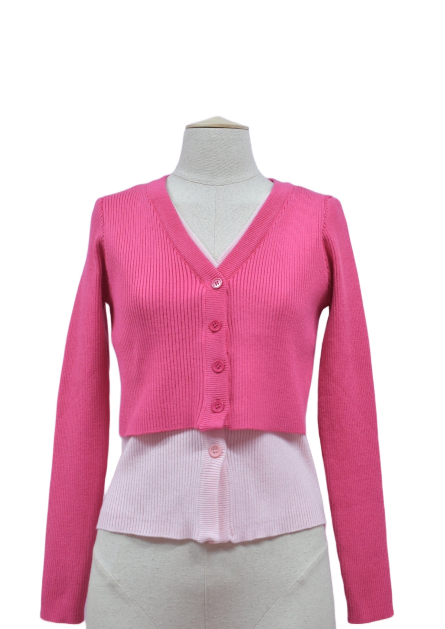 Cardigan Superpuesto Bicolor