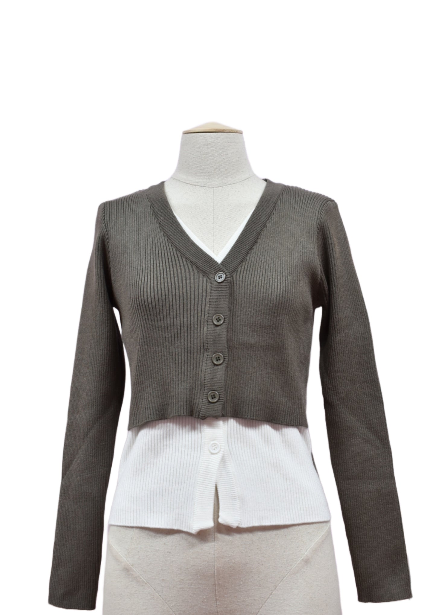 Cardigan Superpuesto Bicolor