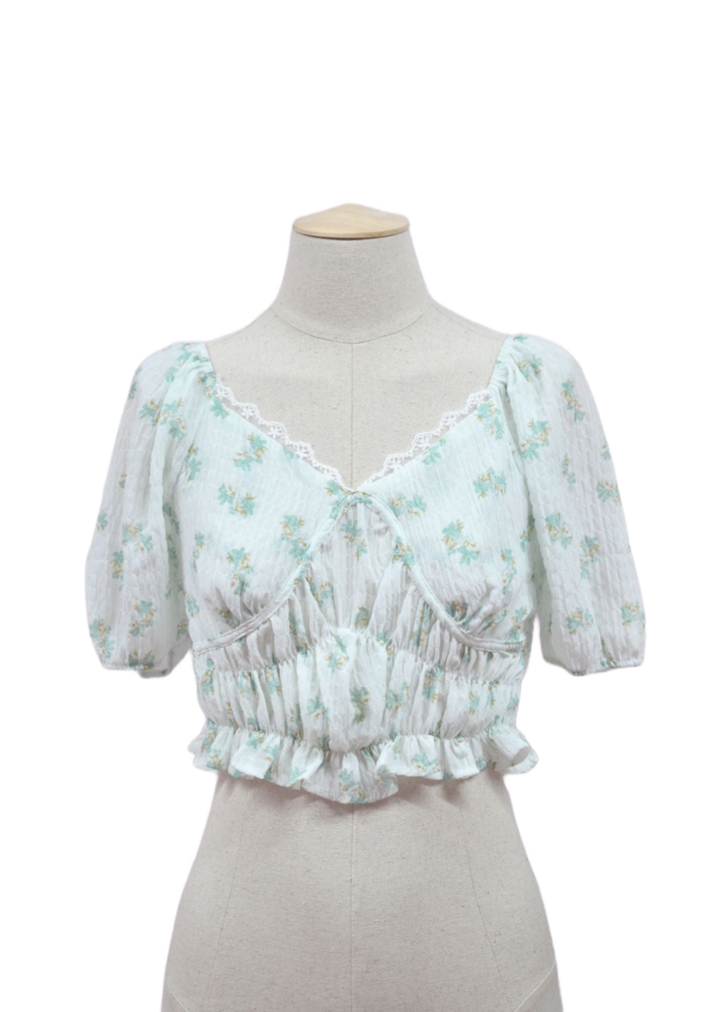 Blusa Floreada con Broderie