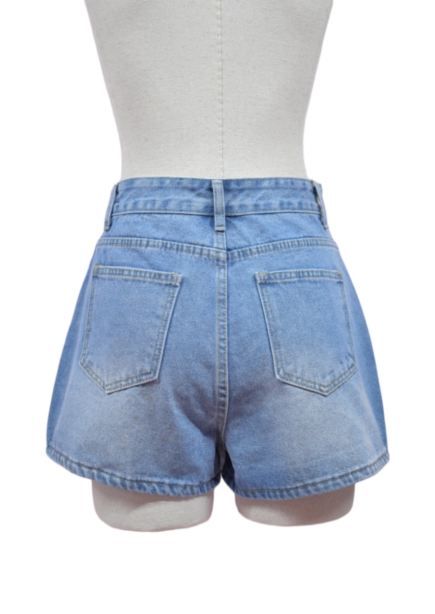 Short Falda Denim a Cuadros