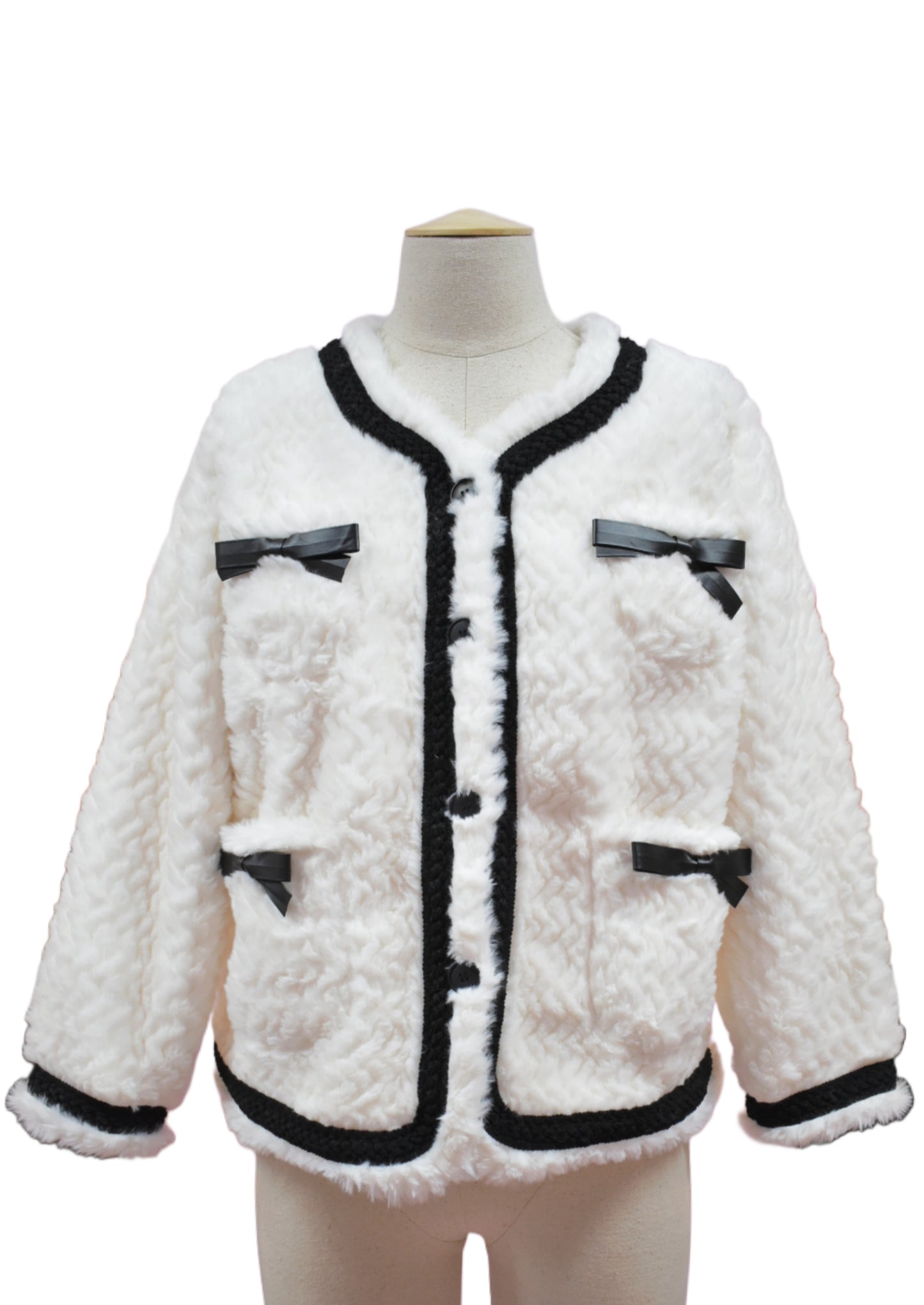 Chaqueta de Pelo con Lazos