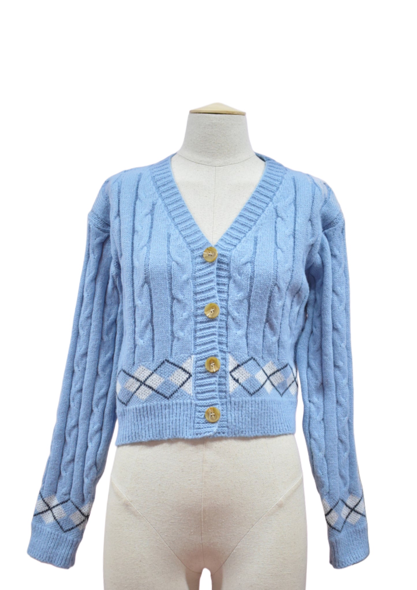 Cardigan con Bocamangas Rombos