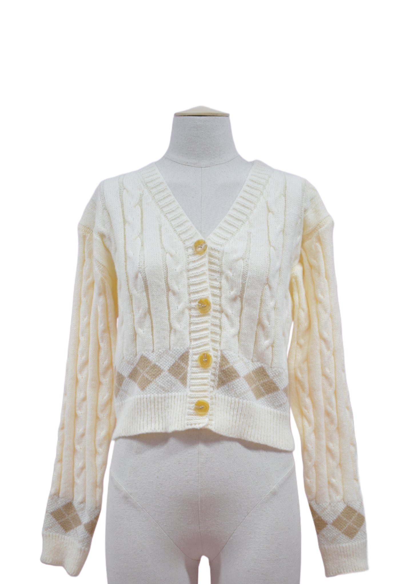 Cardigan con Bocamangas Rombos