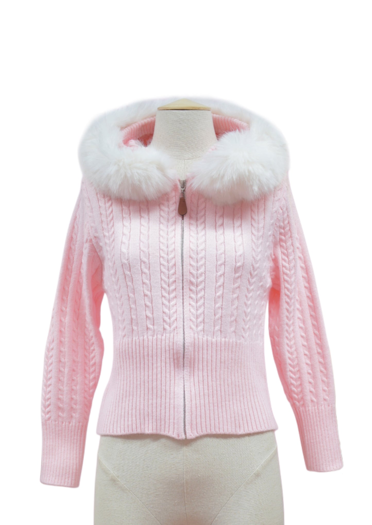 Chaqueta de Punto con Pelo Desmontable