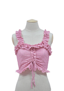 Top Broderie con Volados