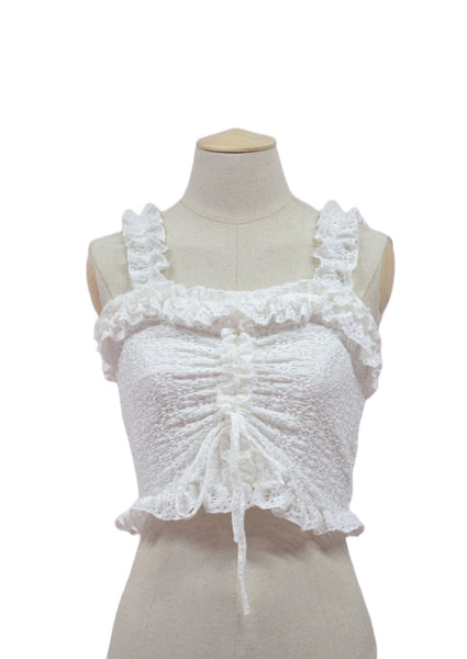 Top Broderie con Volados