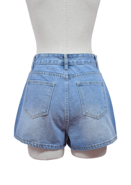 Short Falda Denim a Cuadros