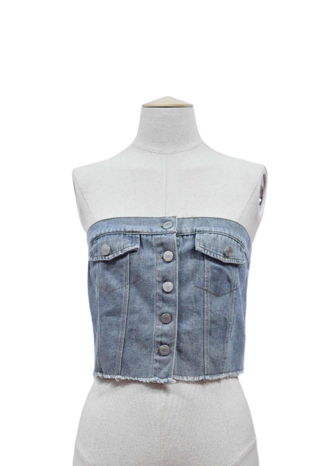 Top Denim con Botones