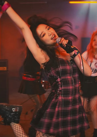 [Shuhua] Vestido a Cuadros con Cinto