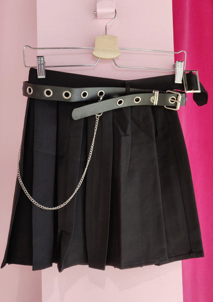 Open Skirt with Belt and Chain